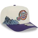 bezowo-fioletowa-zakrzywiona-czapka-snapback-9fifty-a-frame-precurved-hardwood-classics-utah-jazz-nba-new-era