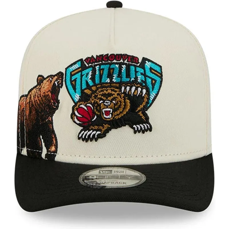kepure-islenkta-juoda-snapback-9fifty-a-frame-precurved-hardwood-classics-vancouver-grizzlies-nba-new-era