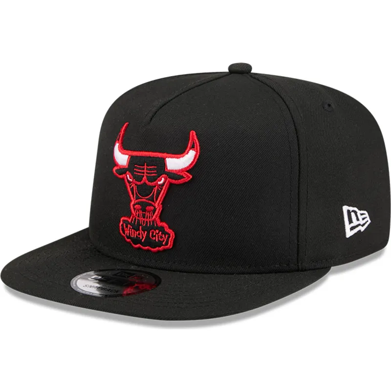 kepure-plokscia-juoda-snapback-9fifty-a-frame-hardwood-classics-chicago-bulls-nba-new-era