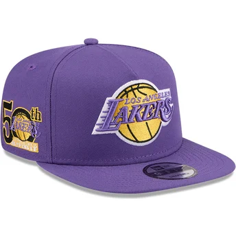 Gorra plana violeta snapback 9FIFTY A Frame Hardwood Classics de Los Angeles Lakers NBA de New Era