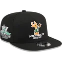 kepure-plokscia-juoda-snapback-9fifty-a-frame-hardwood-classics-milwaukee-bucks-nba-new-era