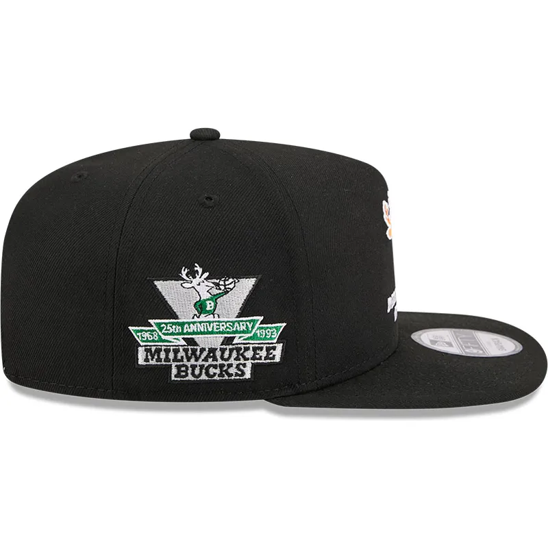 kepure-plokscia-juoda-snapback-9fifty-a-frame-hardwood-classics-milwaukee-bucks-nba-new-era