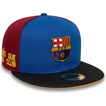 Niebiesko-czerwona dopasowana czapka z daszkiem FC Barcelona LALIGA 59FIFTY Mes Que Un Club marki New Era