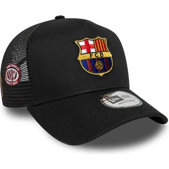 New Era FC Barcelona LALIGA A Frame Patch Black Trucker Hat
