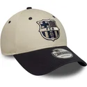 new-era-curved-brim-fc-barcelona-laliga-9forty-contrast-beige-and-navy-blue-adjustable-cap