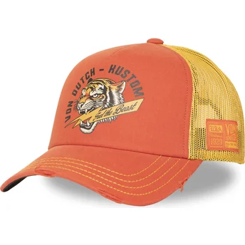 Czapka trucker pomarańczowa i żółta CREW33 Von Dutch