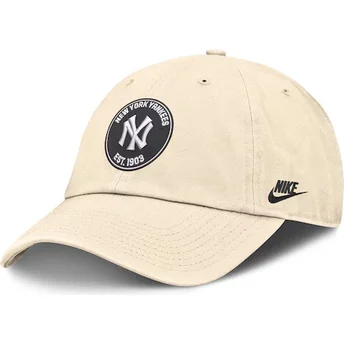 Cap išlenkta beige adjustable strap Club Unstructured Organic Cotton New York Yankees MLB Nike