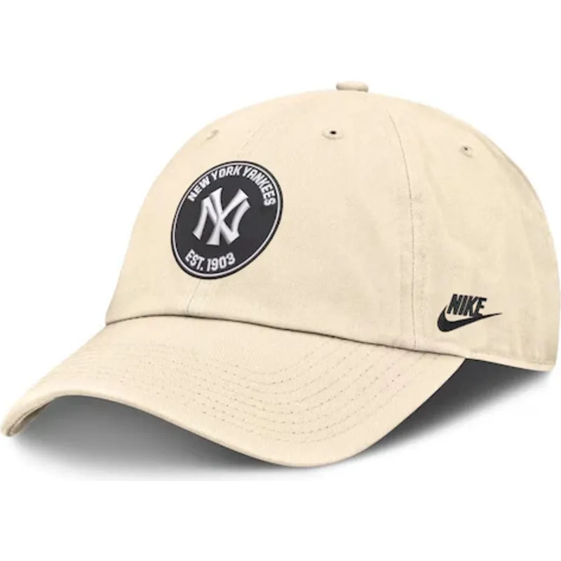 cap-islenkta-beige-adjustable-strap-club-unstructured-organic-cotton-new-york-yankees-mlb-nike