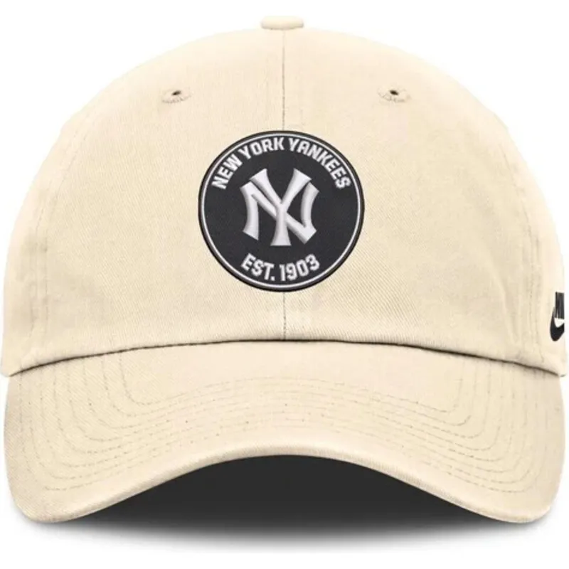cap-islenkta-beige-adjustable-strap-club-unstructured-organic-cotton-new-york-yankees-mlb-nike