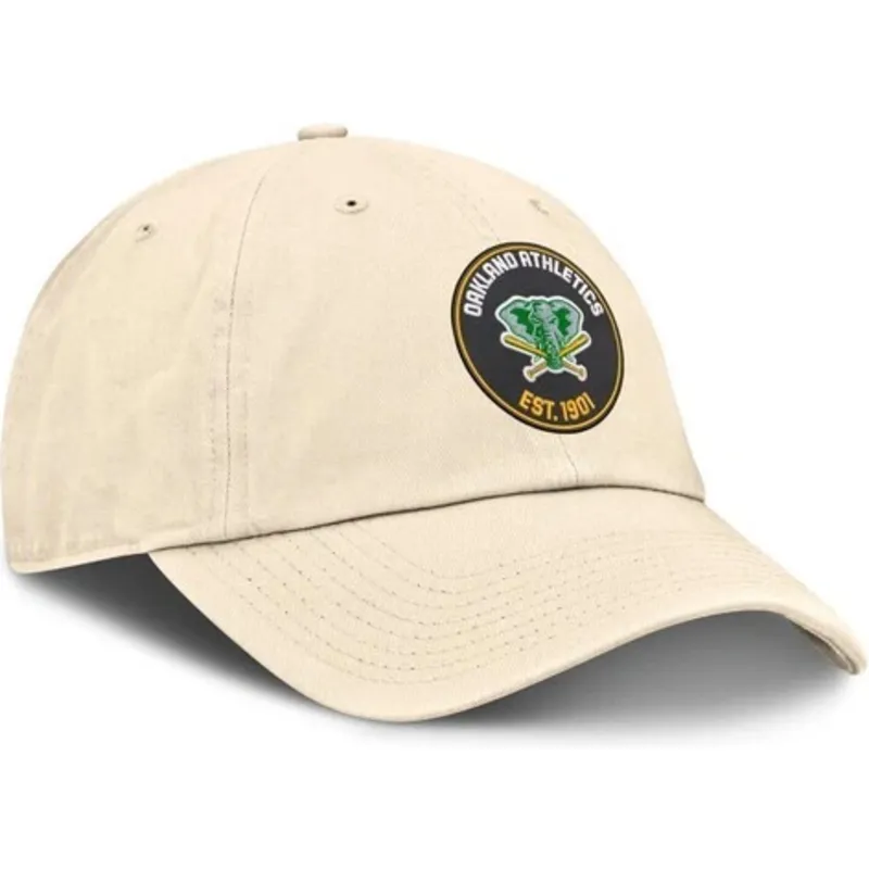 cap-islenkta-beige-adjustable-strap-club-unstructured-organic-cotton-oakland-athletics-mlb-nike