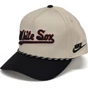 bezowo-czarna-czapka-z-daszkiem-snapback-rise-structured-chicago-white-sox-mlb-nike