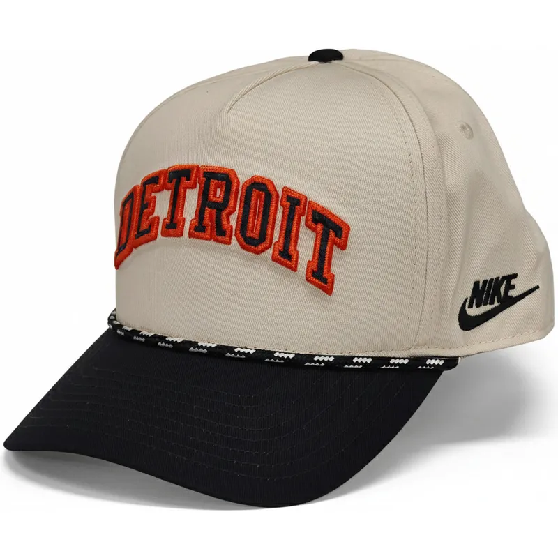 cap-islenkta-beige-snapback-rise-structured-detroit-tigers-mlb-nike