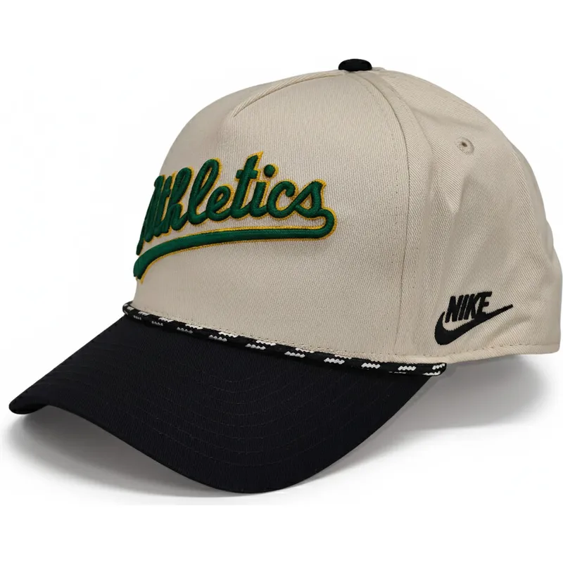 cap-islenkta-beige-snapback-rise-structured-oakland-athletics-mlb-nike