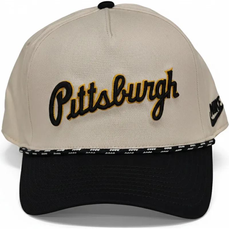 bezowo-czarna-czapka-z-zakrzywionym-daszkiem-snapback-rise-structured-pittsburgh-pirates-mlb-nike
