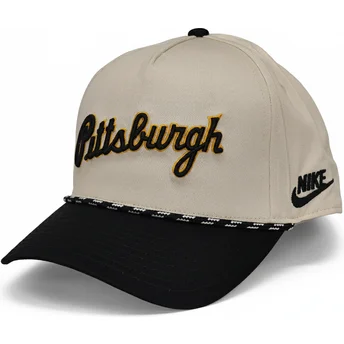 Beżowo-czarna czapka z zakrzywionym daszkiem snapback Rise Structured Pittsburgh Pirates MLB Nike