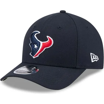 New Era Curved Brim 9FORTY M-Crown Team Houston Texans NFL Navy Blue Snapback Cap