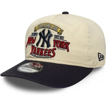 Czapka z daszkiem beżowo-granatowa regulowana 19TWENTY Washed Graphic New York Yankees MLB New Era