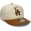 kepure-islenkta-ruda-reguliuojama-juostele-9fifty-a-frame-suede-visor-los-angeles-dodgers-mlb-new-era