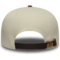 bezowo-brazowa-regulowana-czapka-z-zakrzywionym-daszkiem-9fifty-a-frame-suede-visor-los-angeles-dodgers-mlb-new-era