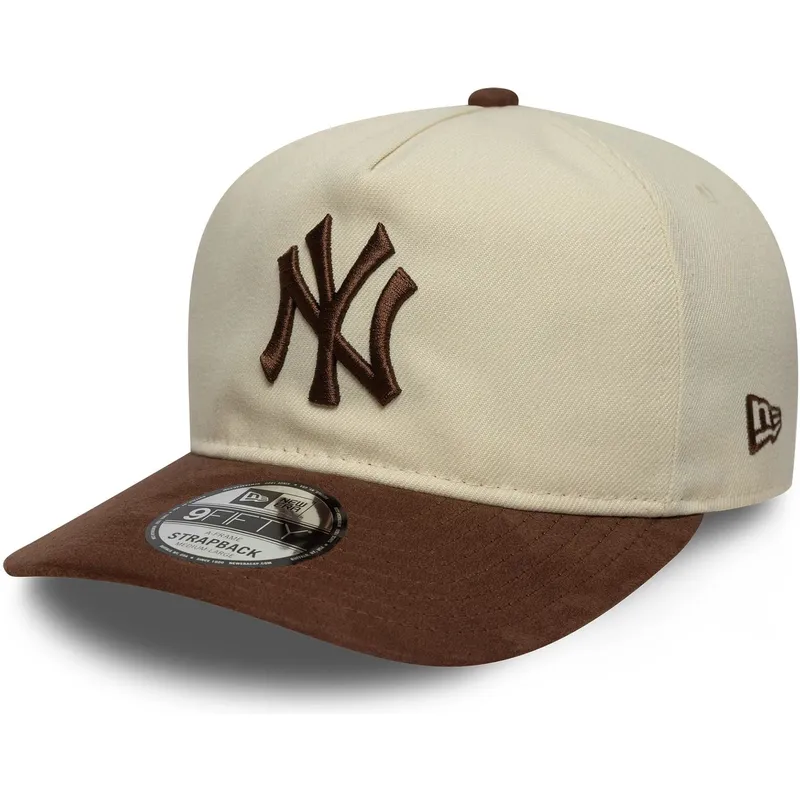 kepure-islenkta-ruda-reguliuojamas-9fifty-a-frame-suede-visor-new-york-yankees-mlb-new-era