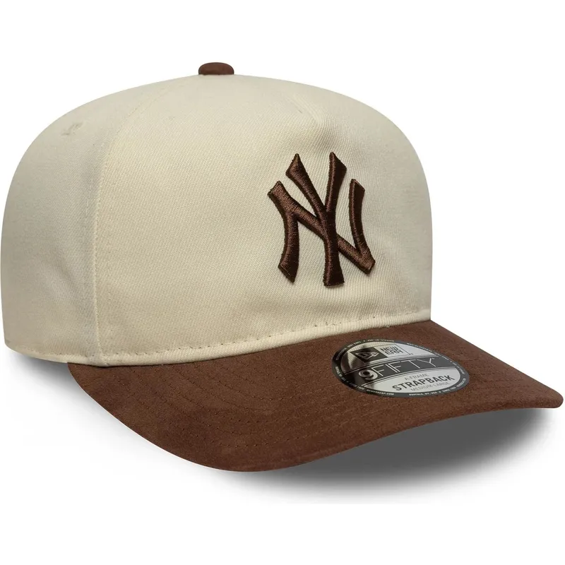 kepure-islenkta-ruda-reguliuojamas-9fifty-a-frame-suede-visor-new-york-yankees-mlb-new-era