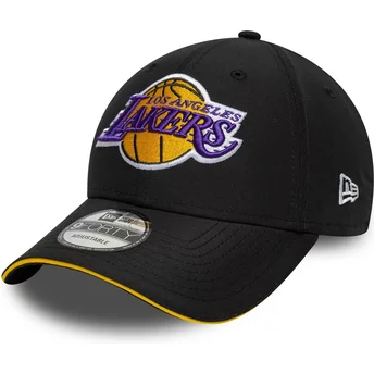 Cap išlenkta black adjustable strap 9FORTY Microfibre Los Angeles Lakers NBA New Era