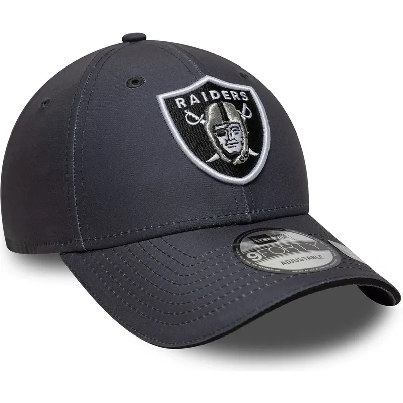 kepure-islenkta-pilka-reguliuojama-juostele-9forty-microfibre-las-vegas-raiders-nfl-new-era
