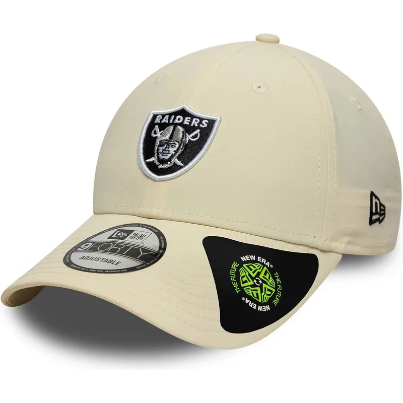 cap-islenkta-beige-adjustable-strap-9forty-recycled-midi-las-vegas-raiders-nfl-new-era