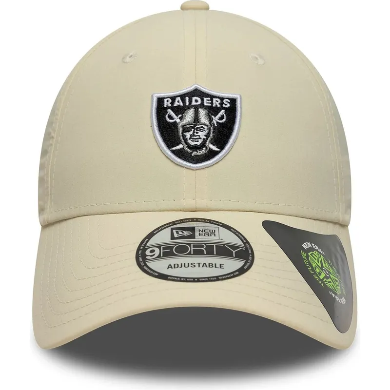 cap-islenkta-beige-adjustable-strap-9forty-recycled-midi-las-vegas-raiders-nfl-new-era