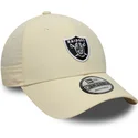 new-era-curved-brim-9forty-recycled-midi-las-vegas-raiders-nfl-beige-adjustable-cap