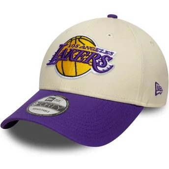 Kepurė išlenkta smėlio reguliuojama juostelė 9FORTY Colour Block Los Angeles Lakers NBA New Era