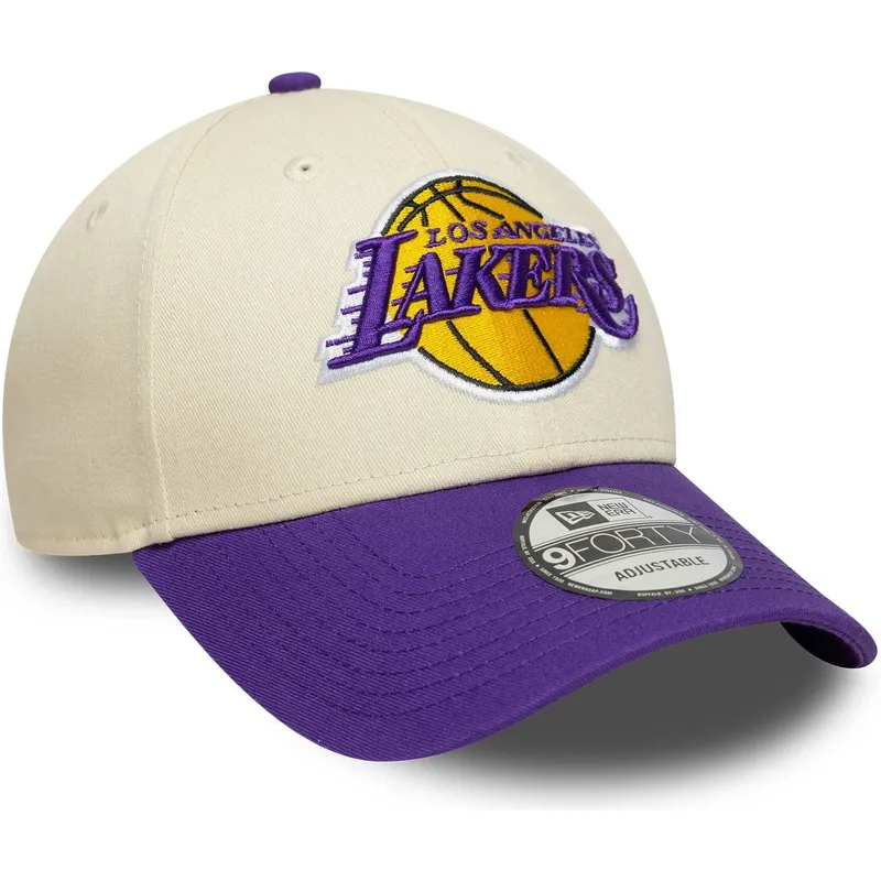 kepure-islenkta-smelio-reguliuojama-juostele-9forty-colour-block-los-angeles-lakers-nba-new-era