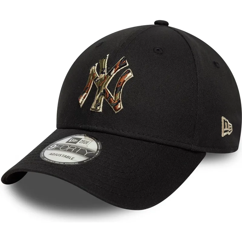 kepure-islenkta-juoda-reguliuojama-juostele-9forty-camo-infill-new-york-yankees-mlb-new-era
