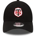 kepure-islenkta-juoda-reguliuojama-juostele-9forty-team-stade-toulousain-top-14-new-era