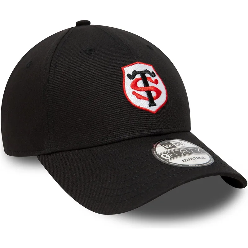 kepure-islenkta-juoda-reguliuojama-juostele-9forty-team-stade-toulousain-top-14-new-era