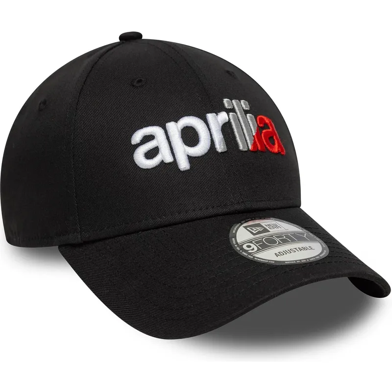 gorra-curva-negra-ajustable-9forty-wordmark-aprilia-piaggio-de-new-era