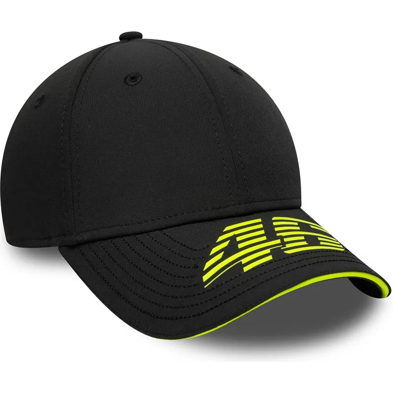 kepure-islenkta-juoda-reguliuojamas-9forty-recycled-stripe-valentino-rossi-vr46-motogp-new-era