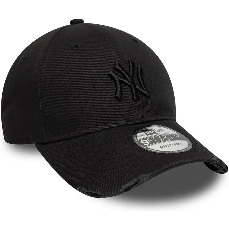 kepure-islenkta-juoda-reguliuojama-juostele-9forty-wash-distress-new-york-yankees-mlb-new-era