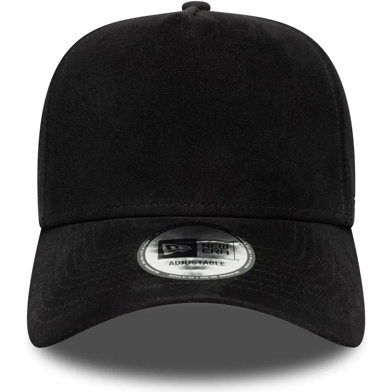 kepure-islenkta-juoda-reguliuojama-juostele-9forty-e-frame-img-suede-new-era