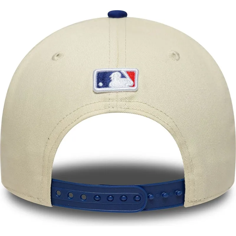 new-era-curved-brim-9forty-m-crown-los-angeles-dodgers-mlb-beige-and-blue-snapback-cap