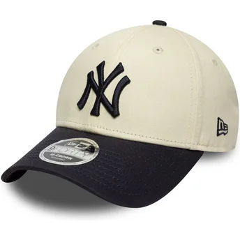 Czapka z daszkiem beżowo-granatowa snapback 9FORTY M-Crown New York Yankees MLB New Era