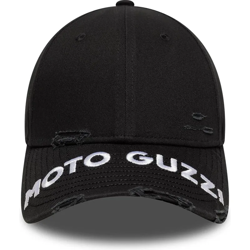 kepure-islenkta-juoda-reguliuojama-juostele-9forty-m-crown-distressed-moto-guzzi-new-era