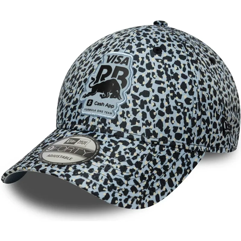 gorra-curva-leopardo-ajustable-9forty-m-crown-de-racing-bulls-f1-team-formula-1-de-new-era