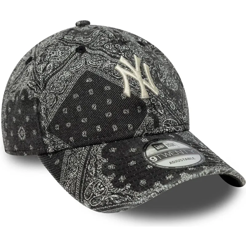 czarna-regulowana-czapka-z-zakrzywionym-daszkiem-9twenty-washed-paisley-new-york-yankees-mlb-new-era