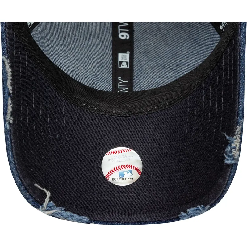 kepure-islenkta-melyna-reguliuojamas-9twenty-denim-distress-new-york-yankees-mlb-new-era