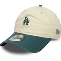 new-era-curved-brim-9twenty-mini-washed-los-angeles-dodgers-mlb-beige-and-green-adjustable-cap
