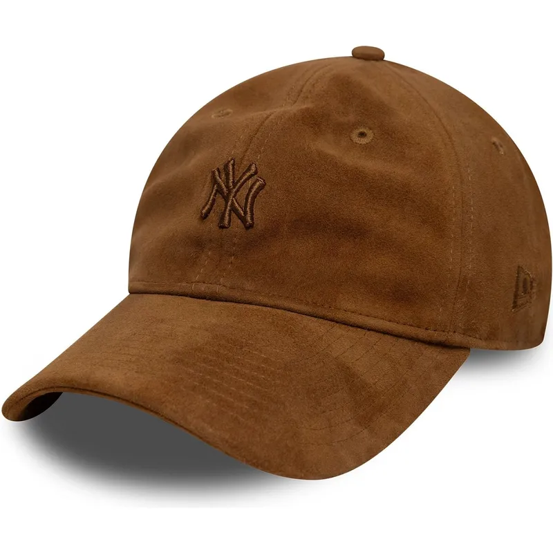 gorra-curva-marron-ajustable-con-logo-marron-9twenty-suede-de-new-york-yankees-mlb-de-new-era