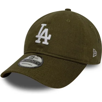 Cap išlenkta green adjustable strap 9TWENTY Linen Los Angeles Dodgers MLB New Era