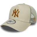 new-era-brown-logo-a-frame-league-essential-new-york-yankees-mlb-beige-trucker-hat