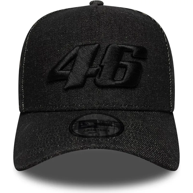 new-era-curved-brim-e-frame-laser-etch-denim-valentino-rossi-vr46-motogp-black-snapback-cap